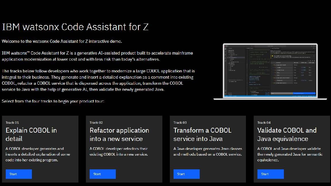 watsonx Code Assistant for Z interactive demo