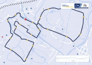 The 11.5km road race course, to be covered multiple times, for the 2019 UEC Road European Championships in Alkmaar, the Netherlands
