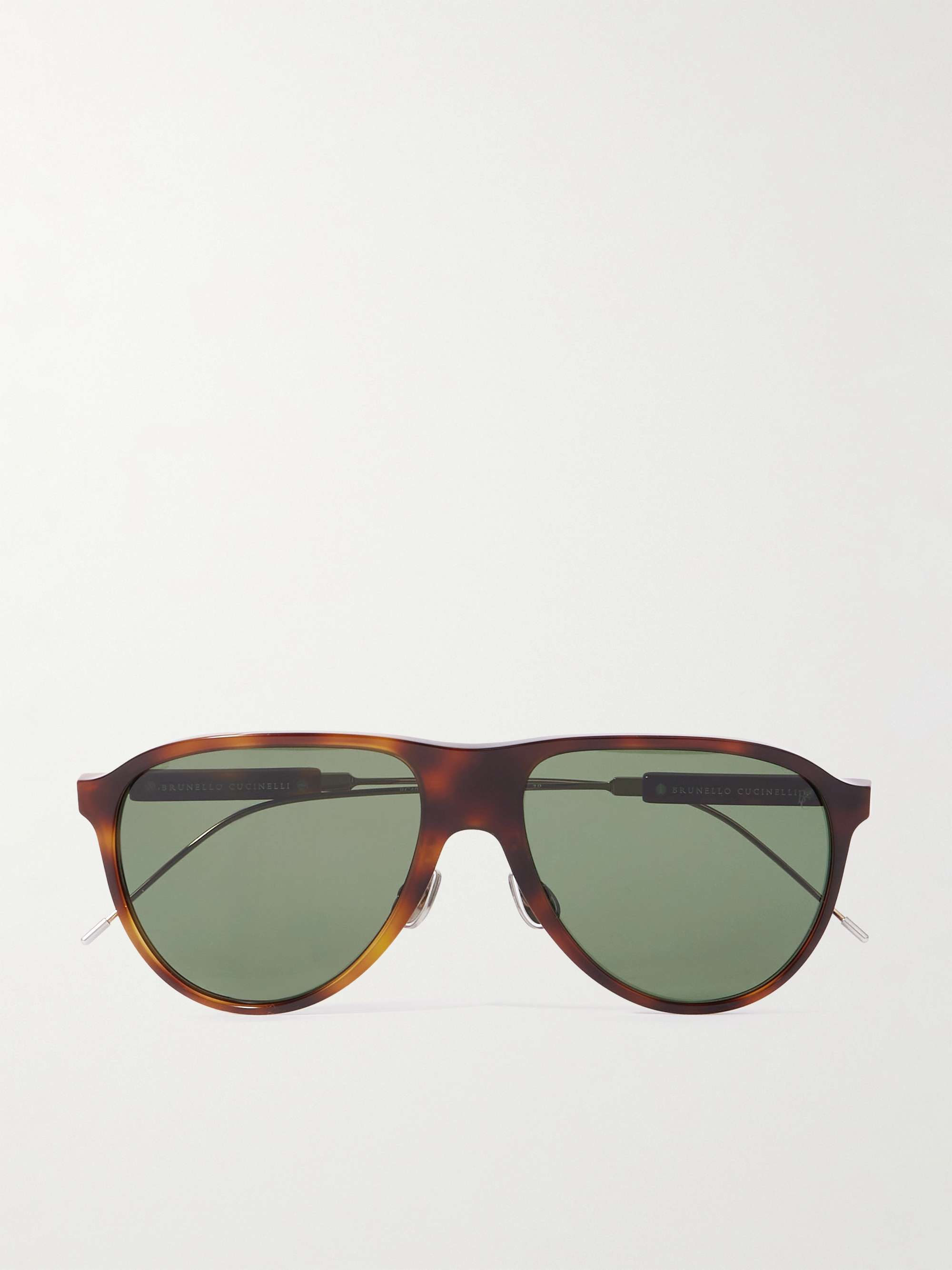 Aviator-Style Tortoiseshell Acetate and Gold-Tone Sunglasses