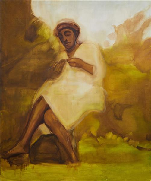 Sikelela Owen's painting, 'Knitting'