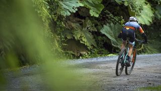 Mountain bike rider in the jungle of Costa Rica at La Ruta