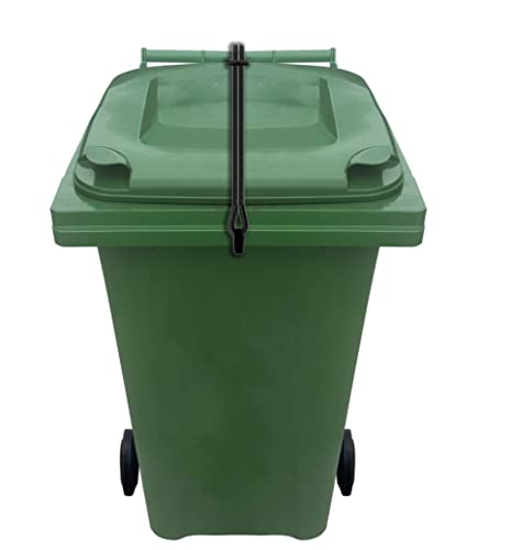 Wheelie Bin Lid Rubber Lock Strap - Heavy Duty - Windy Version - No Drilling, No Glueing - Secure Contents From Spilling - Stop Wind or Vandals Tipping - Easy Fitting (single Bin Pack),240 Liters