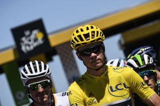 Chris Froome (Sky) back in the maillot jaune