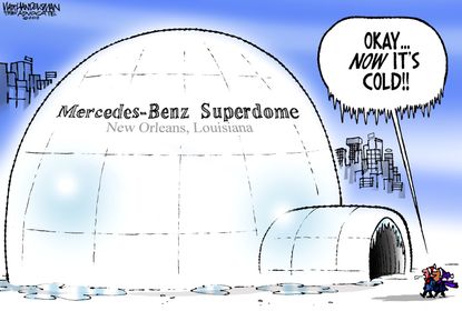 Editorial cartoon U.S. cold weather the south
