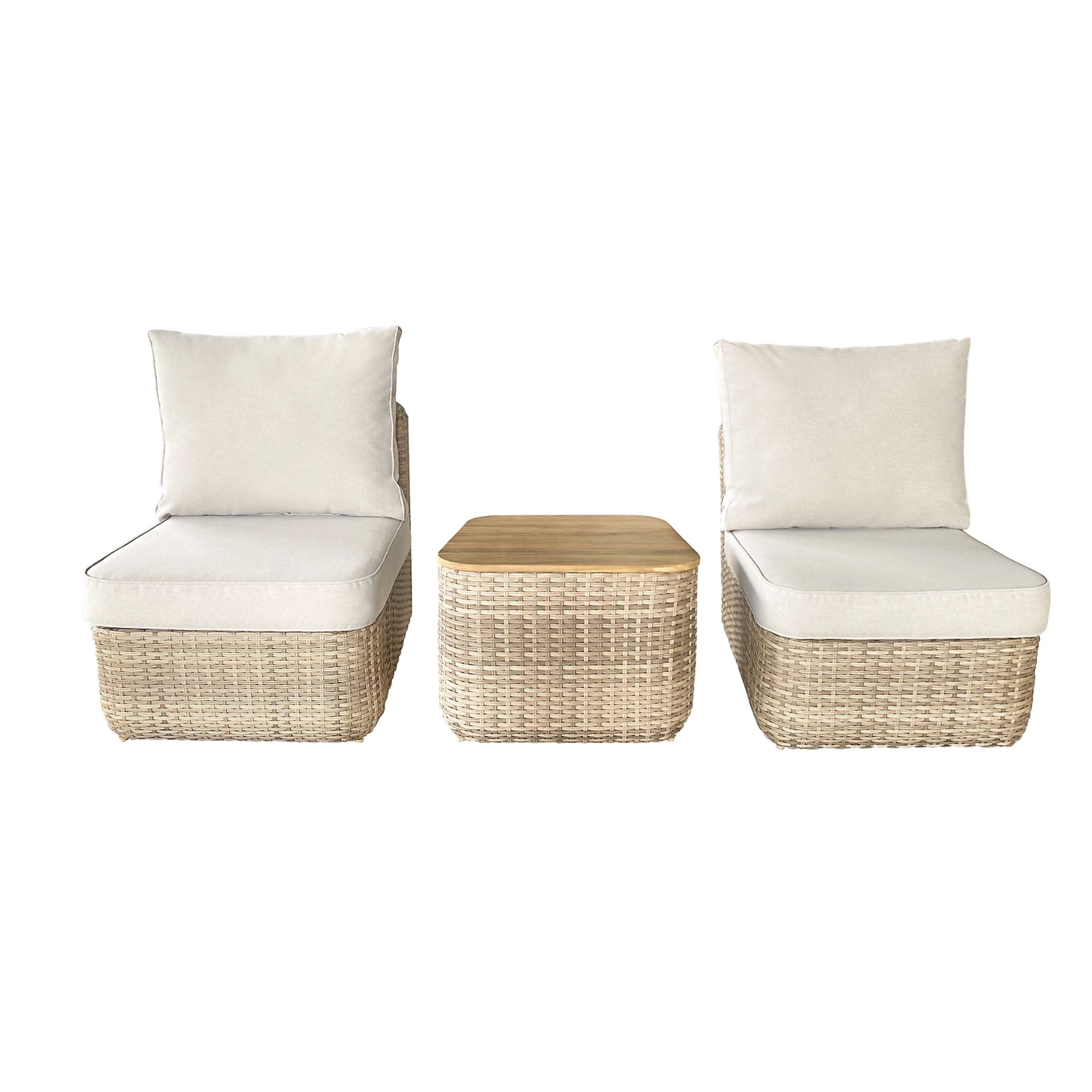 Goodhome Elos Matt Beige 4 Seater Modular Coffee Set