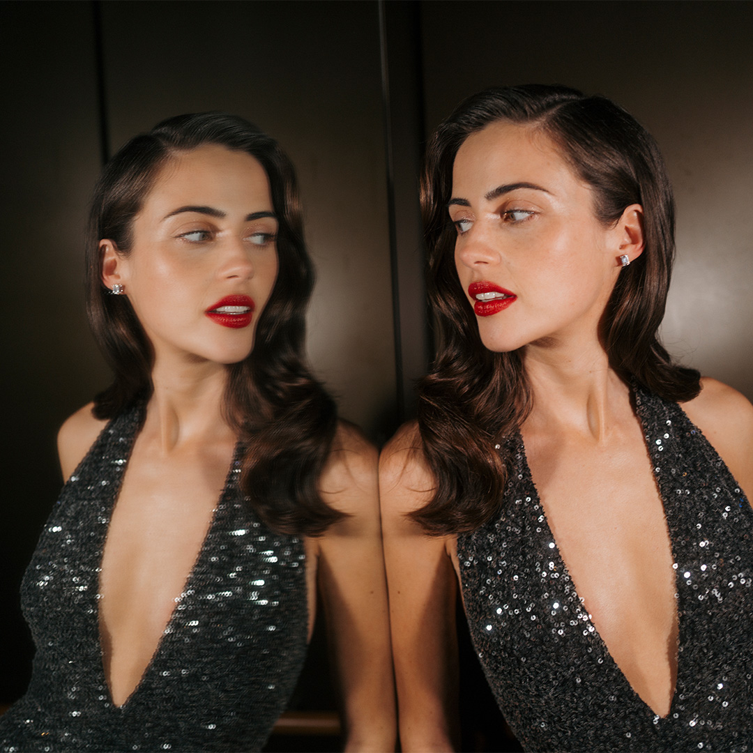 Promo image for getting ready story with actress Lydia Peckham.