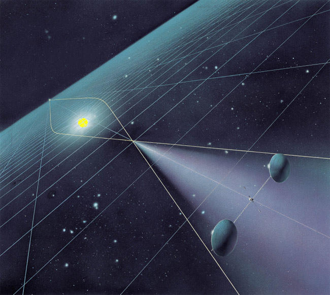 Placing communications satellites at certain distances from stars where the massive bodies&#039; gravity bends and focuses radio waves might enable us to communicate with far-flung space probes, distant colonies and even aliens. 