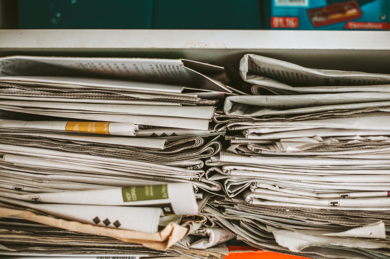 Stack of newspapers