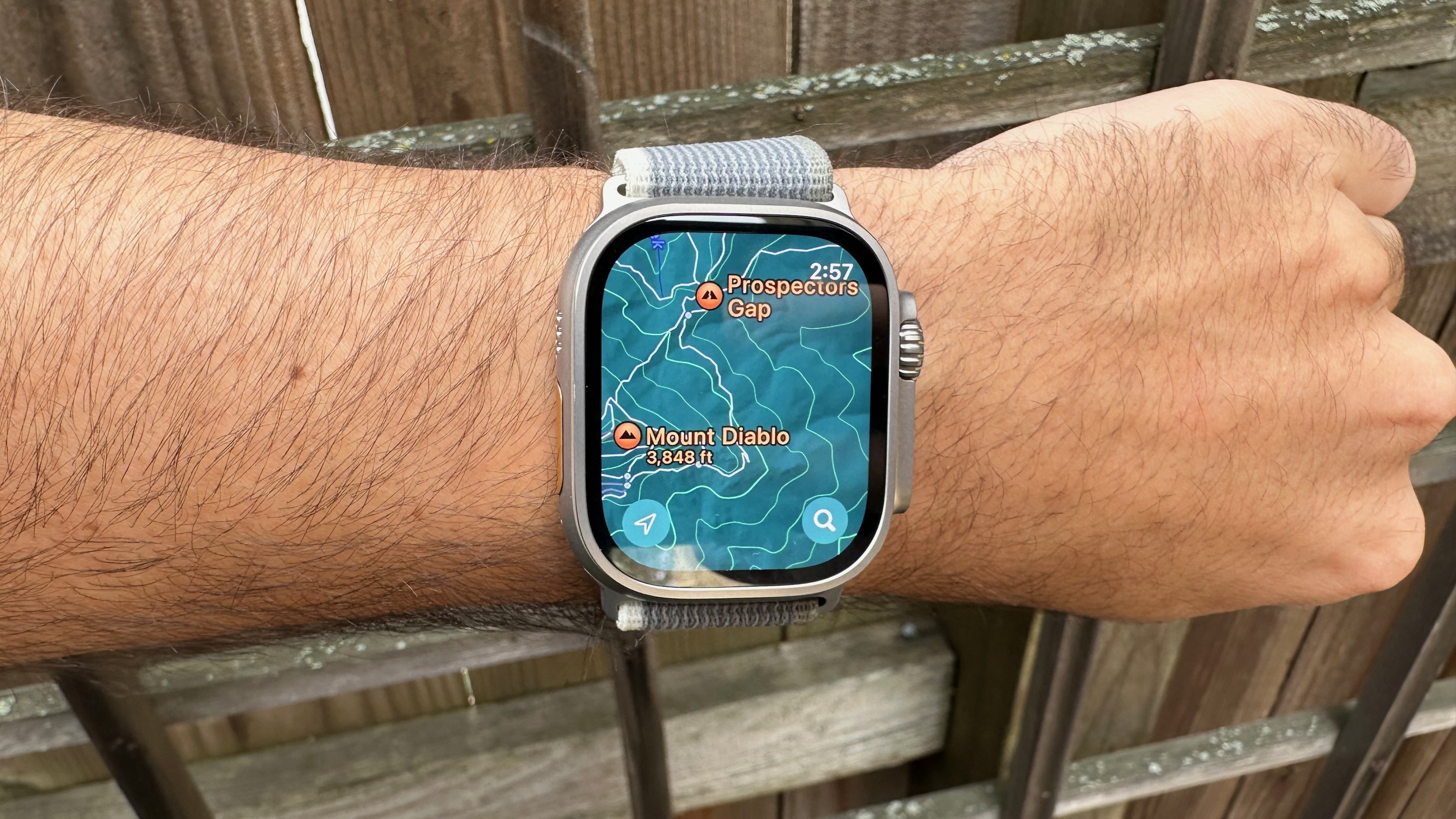 Apple Maps view of Mount Diablo on the Apple Watch Ultra 2
