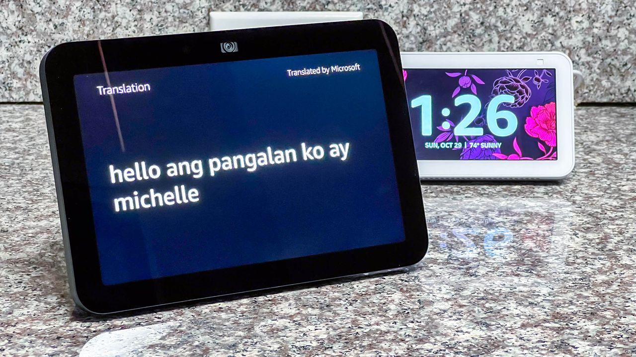 Amazon Echo Show 8 (2023) in use by author