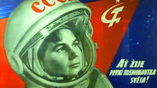 A Soviet poster celebrating Valentina Tereshkova, the first woman in space
