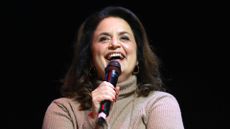 Ruth Jones and James Corden during the "When Gavin Met Stacey And Everything In Between" book event at London Palladium on October 06, 2025 in London, England