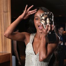 Jasmine Jobson poses with her TV BAFTA at the 2024 TV BAFTAs