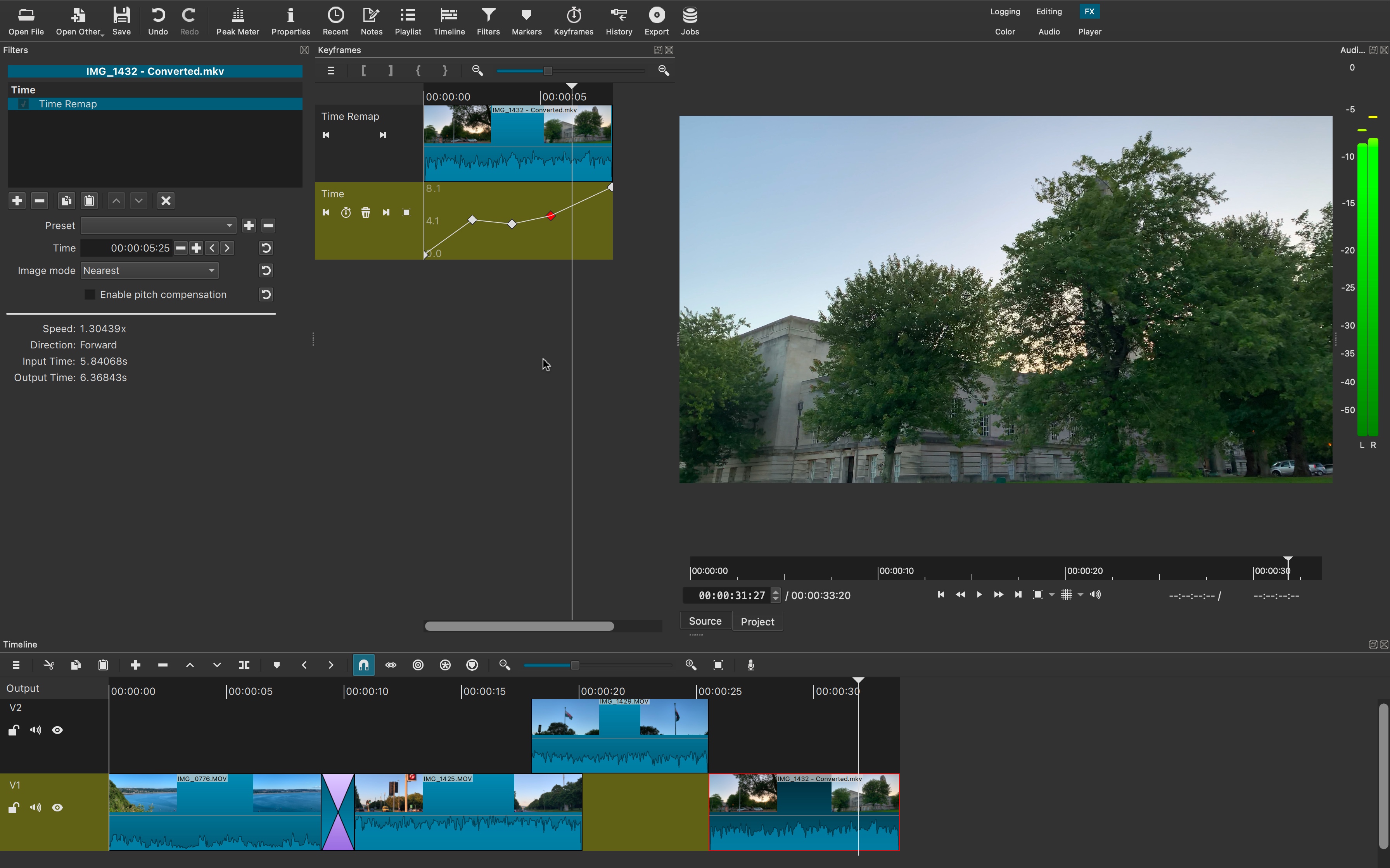 Screenshot of free video editor Shotcut