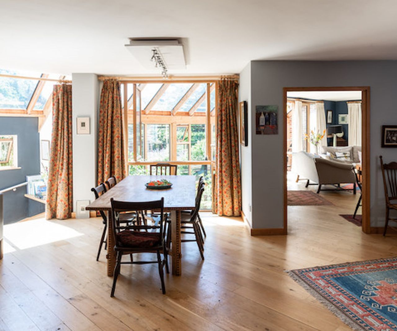 A kitchen-diner connected to a conservatory