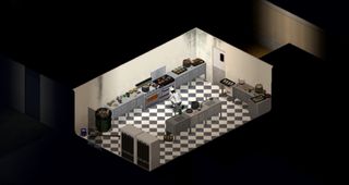 A person cooking in Project Zomboid