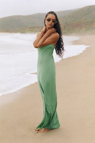 The Fleur Strapless Maxi Slip Dress: Linen Edition