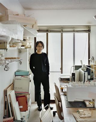 Architect Kyle Yang of arctangent in his Taipei studio
