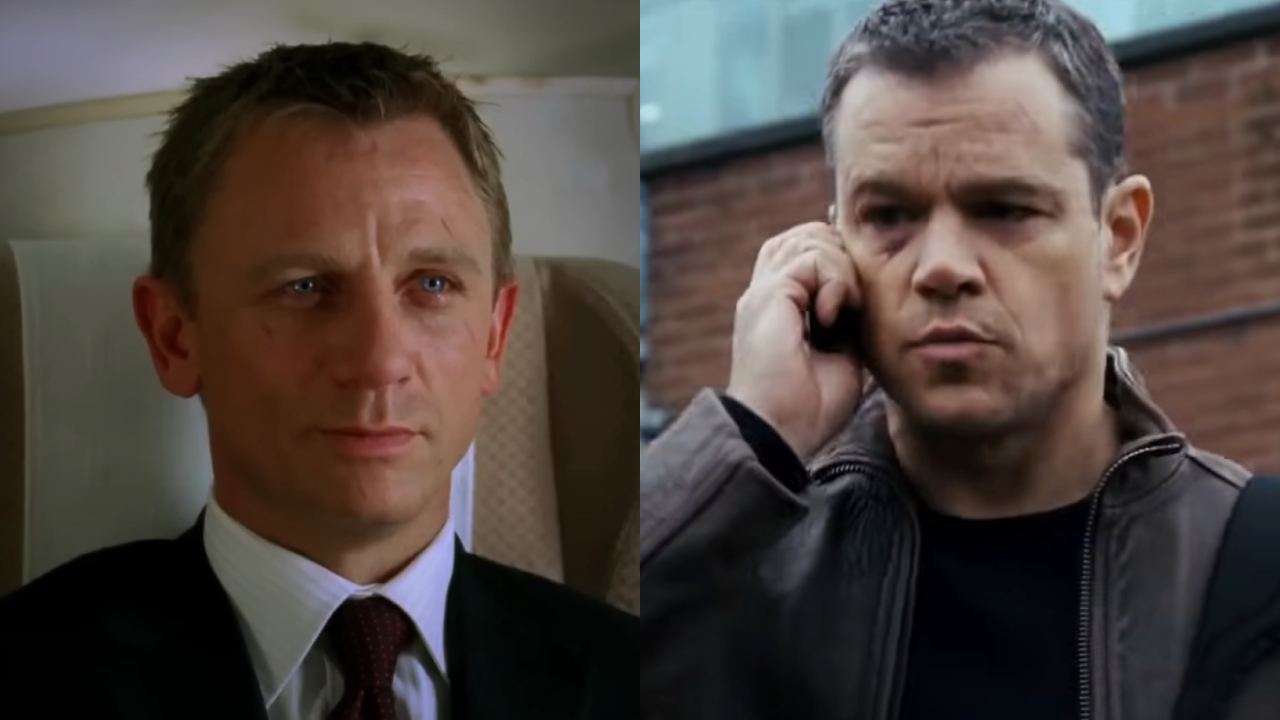 Daniel Craig as James Bond in Casino Royale and Matt Damon in Jason Bourne