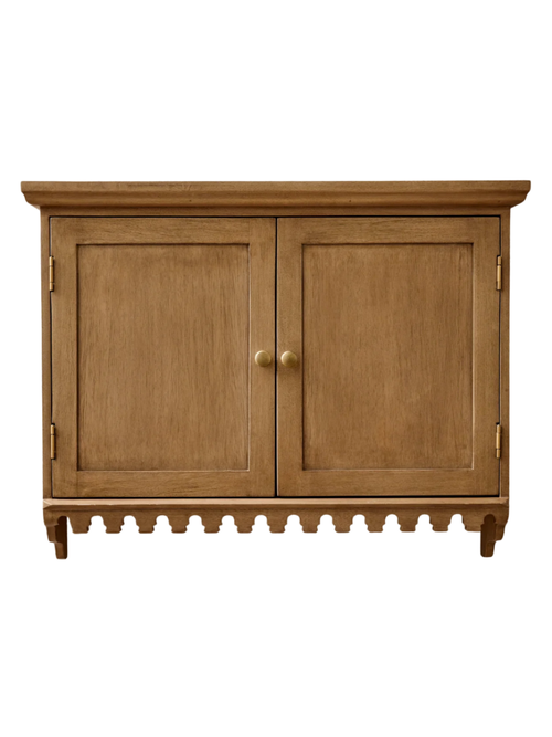 Archie Scalloped Wood Wall Cabinet