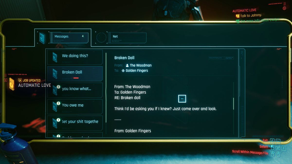 Cyberpunk 2077 Woodman choice