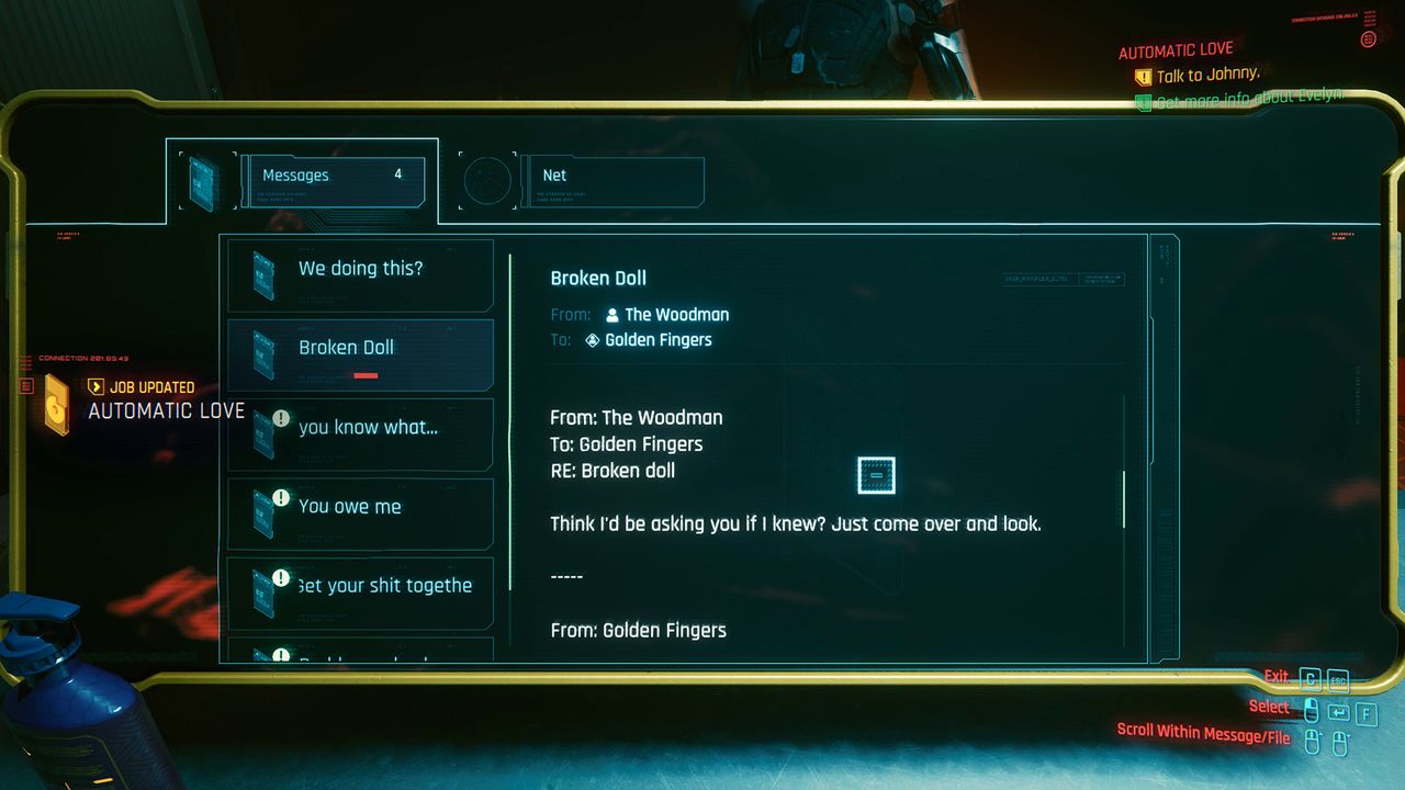 Cyberpunk 2077 Woodman choice