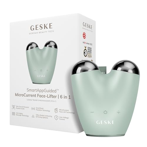 Geske Smartappguided&amp;trade; Microcurrent Face Lifter | 6 in 1 | Anti-Aging Device | Instant Face Lift | Skincare Tool | Remove Wrinkles for Firm &amp;amp; Youthful Skin | Advanced Smoothing Facial Firmer