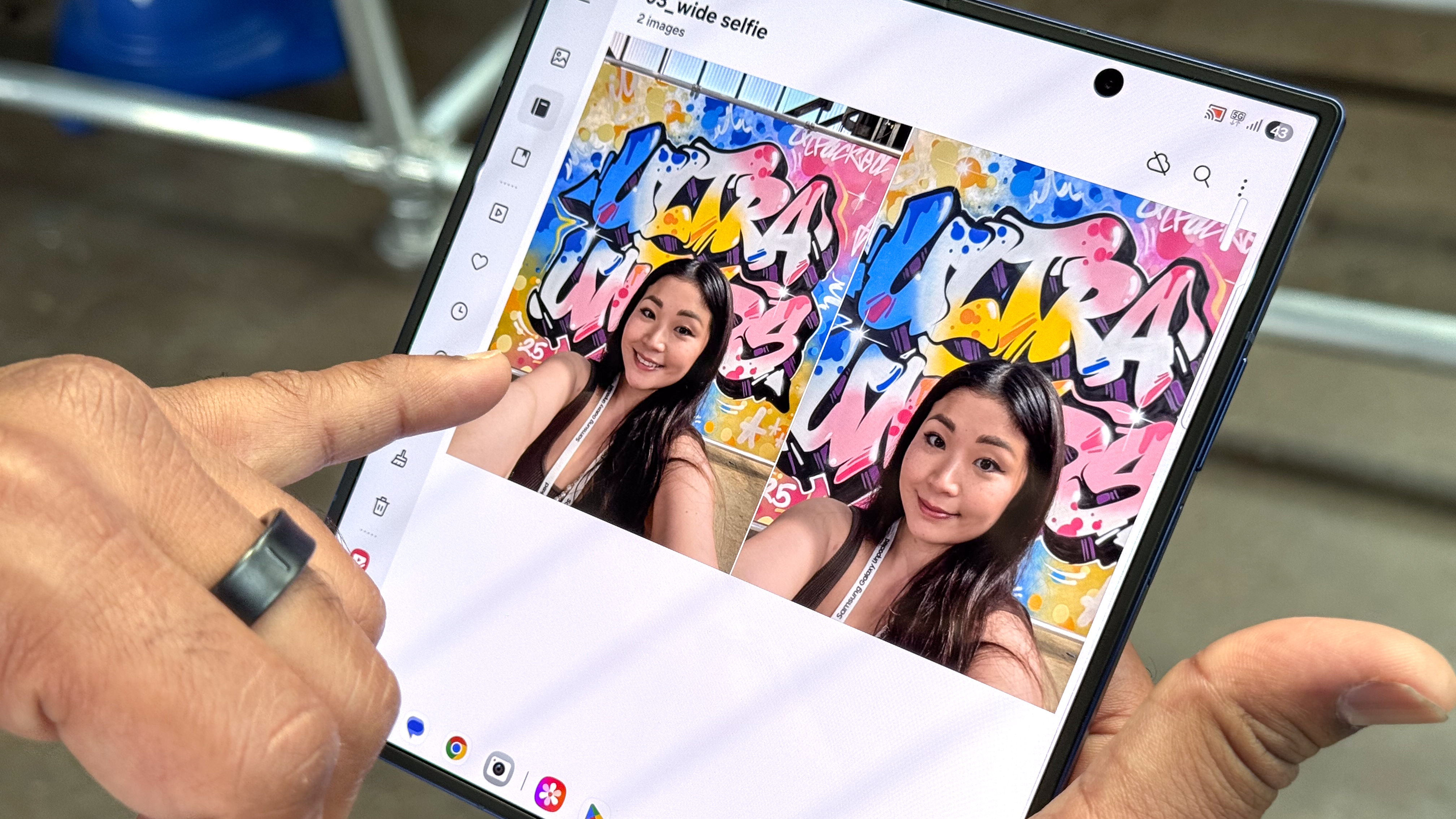 Galaxy Z Fold 7 shown during Samsung hands on event