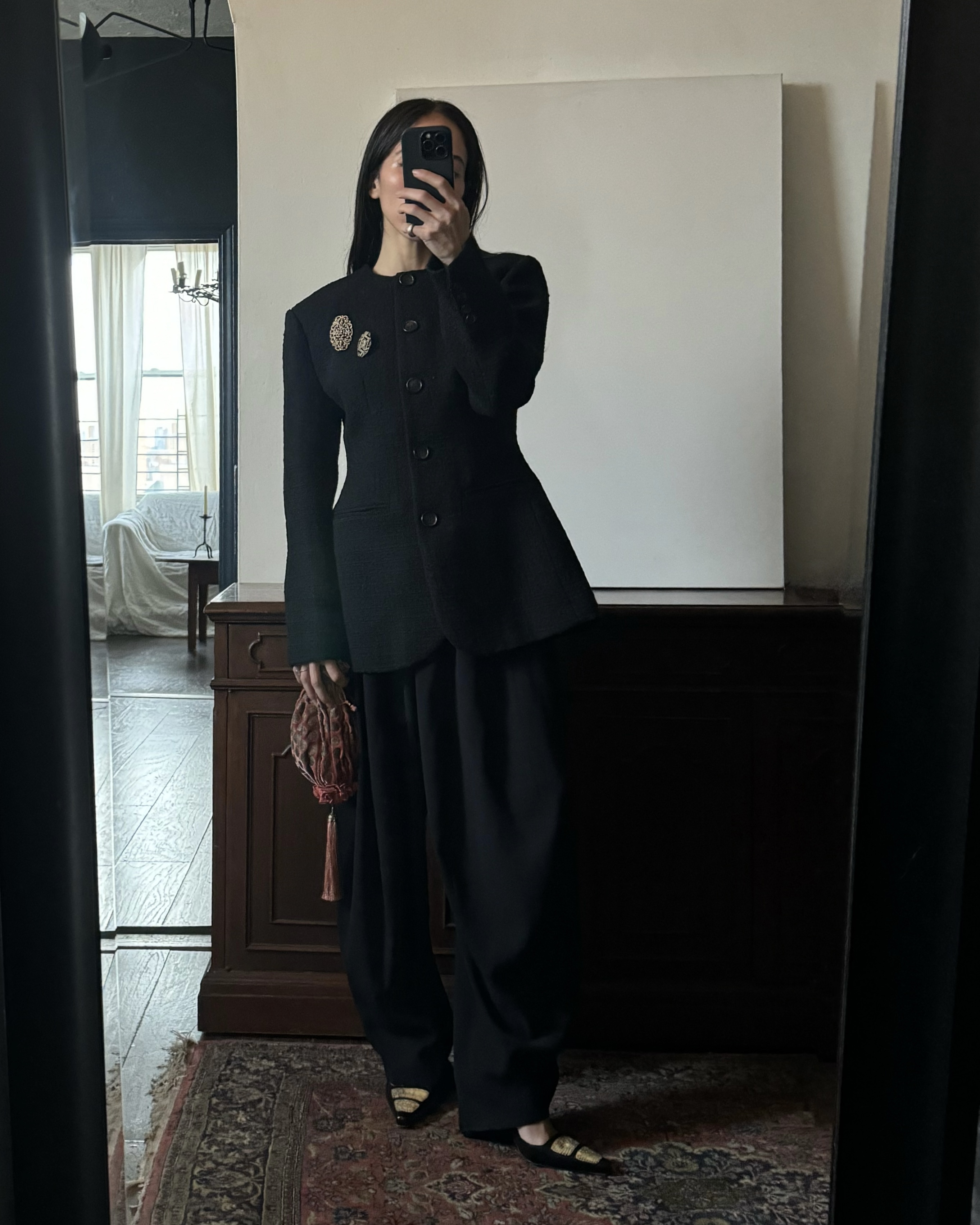 Alexis Badiyi wearing a velvet jacket