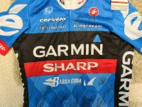 Take a look as the 2013 Garmin-Sharp jersey on eBay here