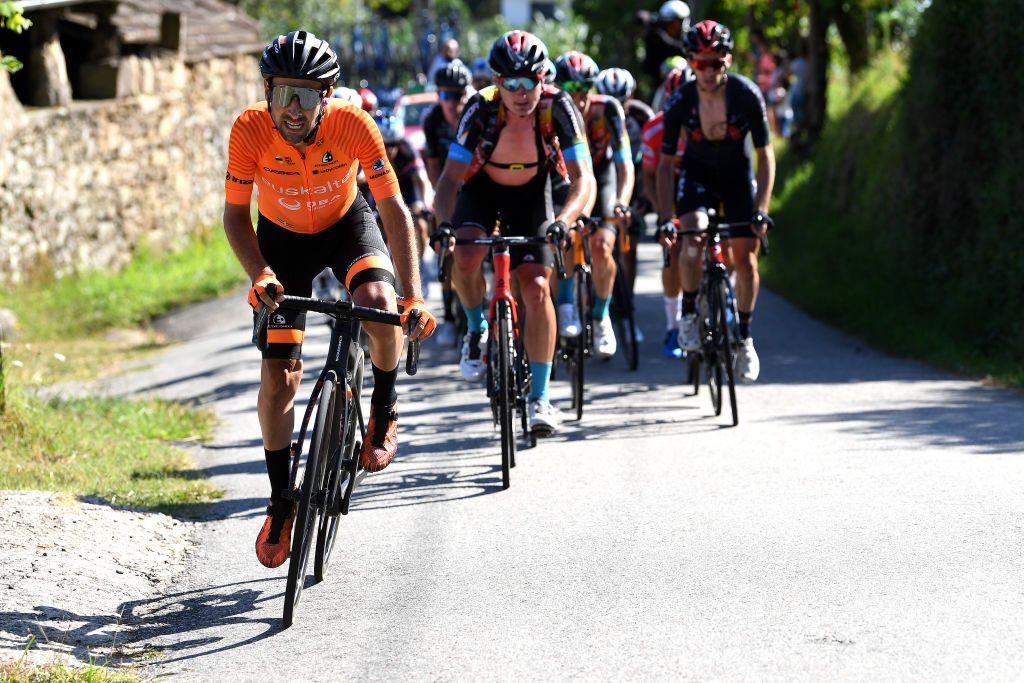 MOS SPAIN SEPTEMBER 04 Mikel Bizkarra Etxegibel of Spain and Team Euskaltel Euskadi attacks in the chase group during the 76th Tour of Spain 2021 Stage 20 a 2022km km stage from Sanxenxo to Mos Alto Castro de Herville 502m lavuelta LaVuelta21 on September 04 2021 in Mos Spain Photo by Tim de WaeleGetty Images