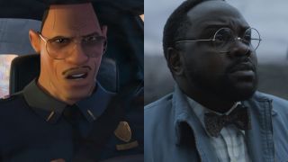 Jefferson Davis in Spider-Man: Into the Spider-Verse and Right: Phastos in Eternals