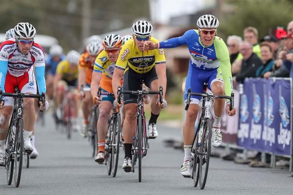 Alex Wohler (Team Downunder) is elated to get his first win at Tour of the Murray River