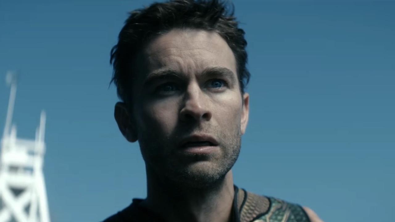 The Deep looking upset talking to Sam Jackson's shark in The Boys.