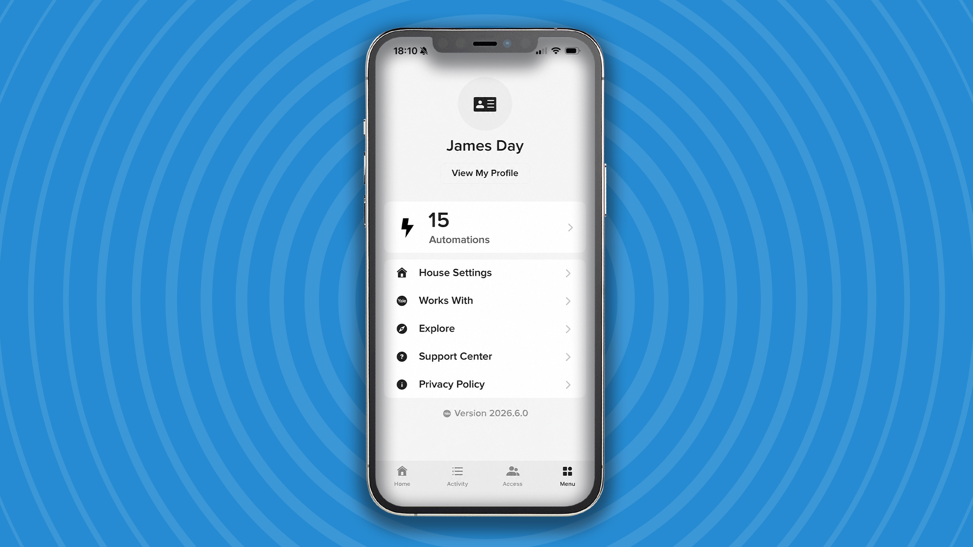 Screengrab from Yale Linus Smart Lock L2 Lite app showing different automations