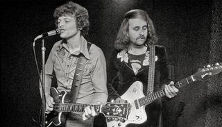 Mick Abrahams (left) and Bob Sargent of the Mick Abrahams Band, rehearsing in London, 1976.