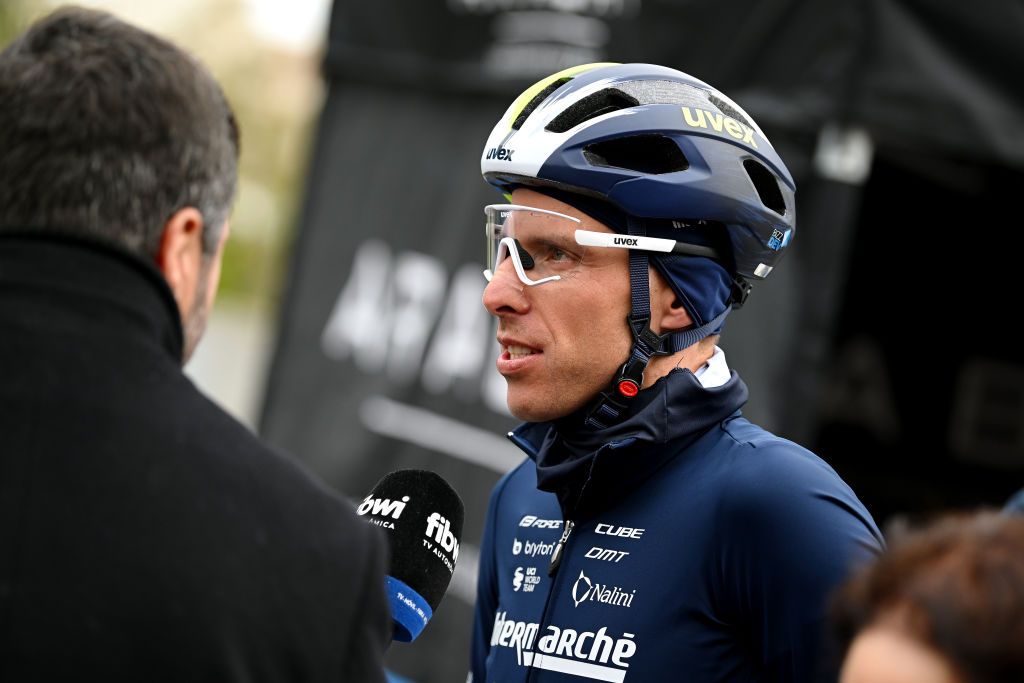 PALMANOVA SPAIN JANUARY 25 Rui Costa of Portugal and Team IntermarcheCircus attends to the media press prior to the 32nd Challenge Ciclista Mallorca 2023 Trofeo Calvia a 1501km one day race from Palmanova to Palmanova TrofeuCalvi ChallengeMallorca on January 25 2023 in Palmanova Spain Photo by Dario BelingheriGetty Images
