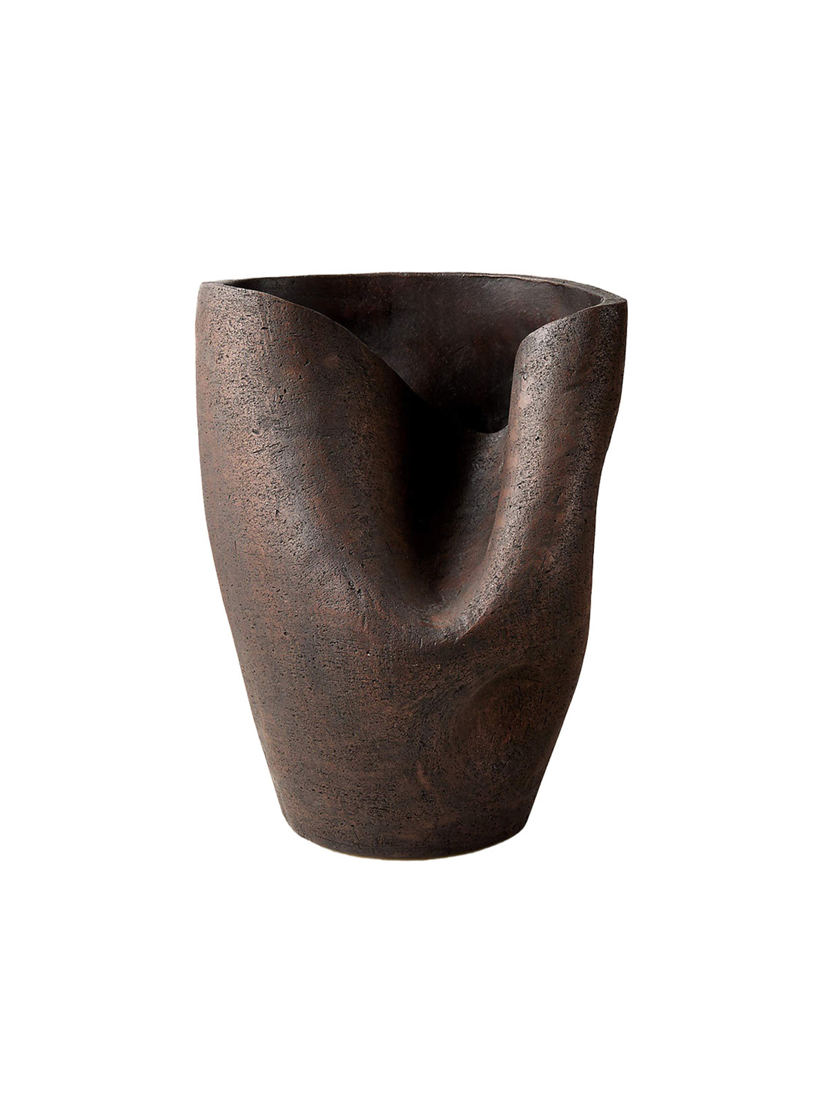 Forma Handcrafted Brown Terracotta Vase