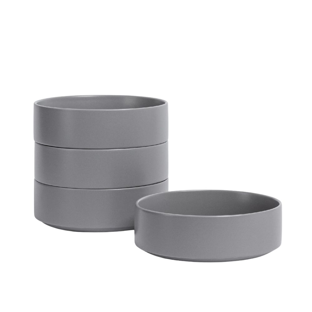 Gray stackable bowls