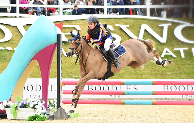 Graham Gillespie and Amelia Tedinnick during the invitational Mini Major Relay during the Equerry Bolesworth International Horse Show at Bolesworth Castle near Chester in Cheshire in the UK on 17th June 2018
