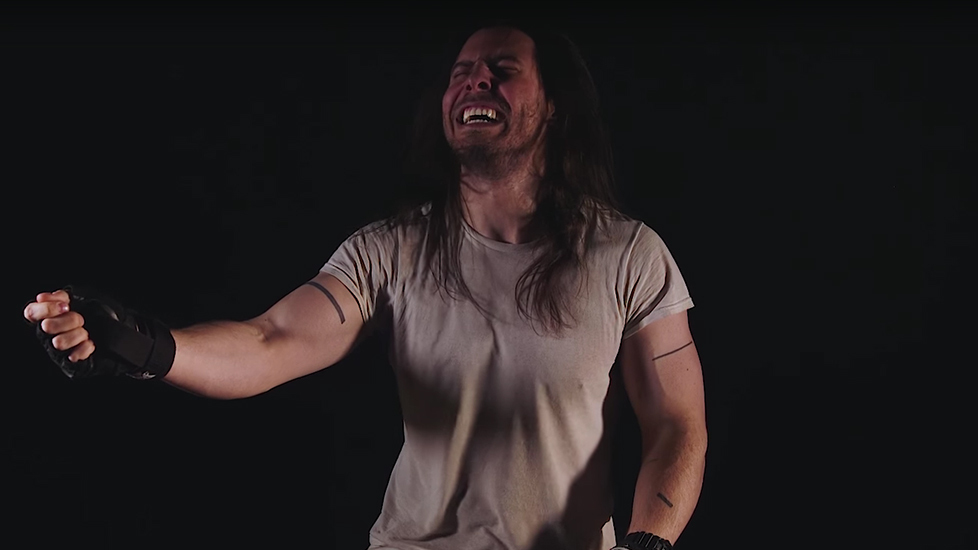 Andrew WK playing the drums