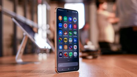 Samsung Galaxy S25 FE with display in front view