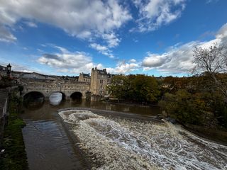iPhone 15 wide angle photo of the river in the city of Bath