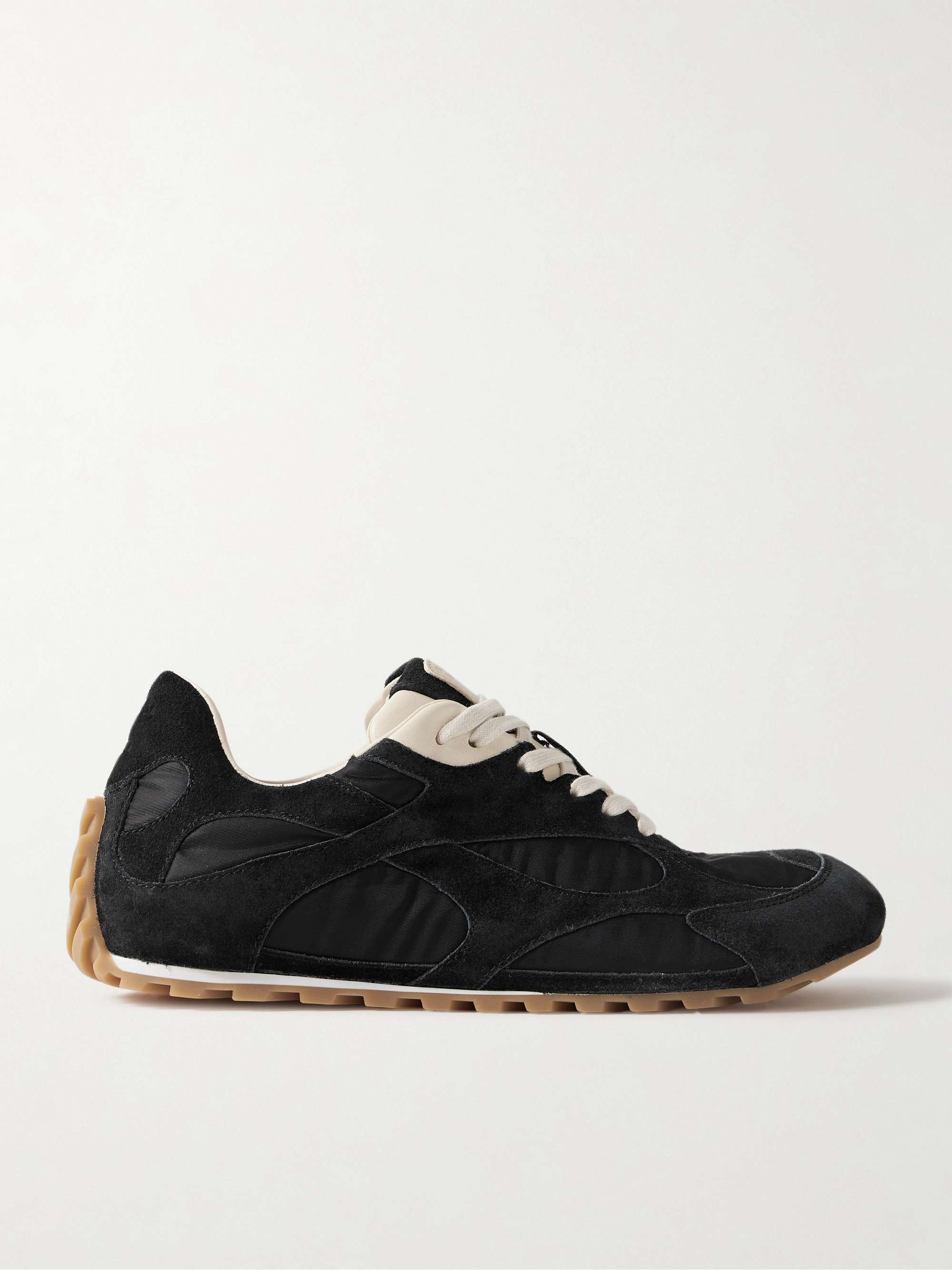 Orbit Leather-Trimmed Suede and Shell Sneakers