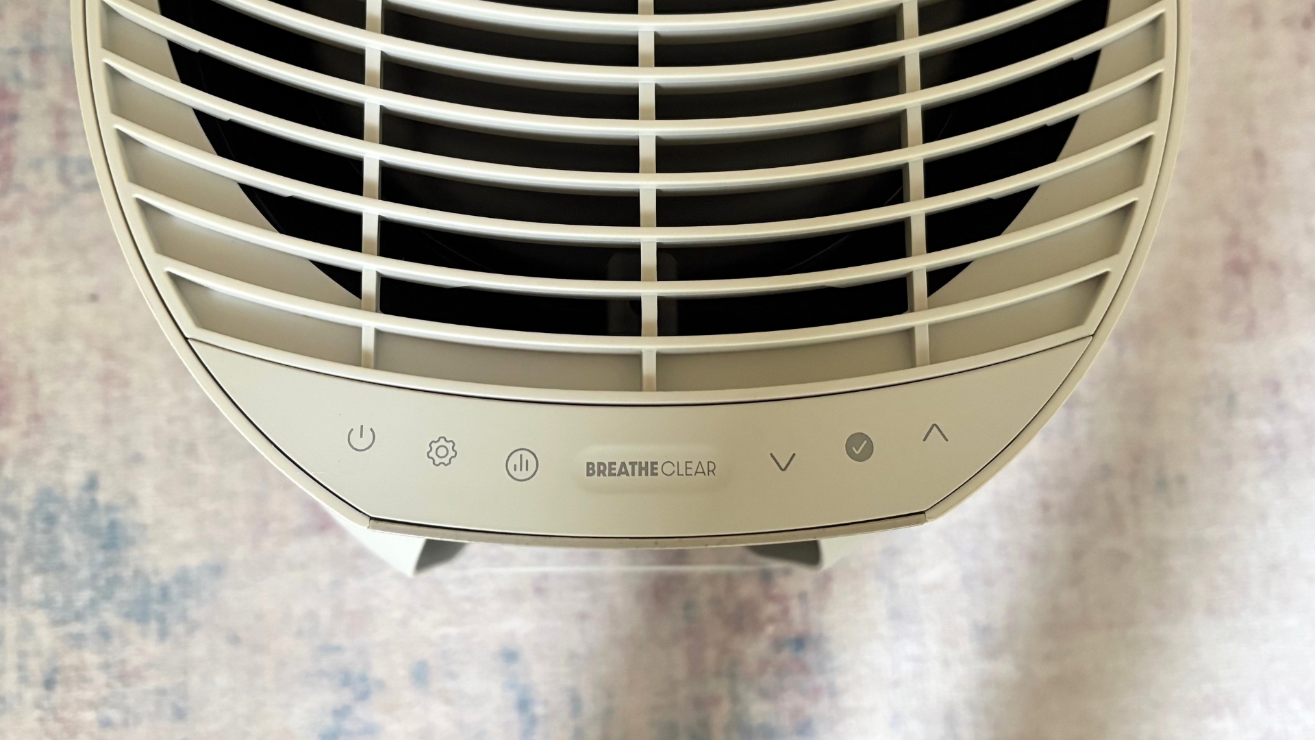 Testing the Shark BreatheClear with NeverChange6 Air Purifier by showing the control panel