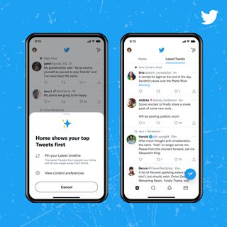 Twitter's new timeline view showing both the Home and Latest Tweets side by side