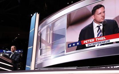 Peter Thiel speaks at the Republican convention. 