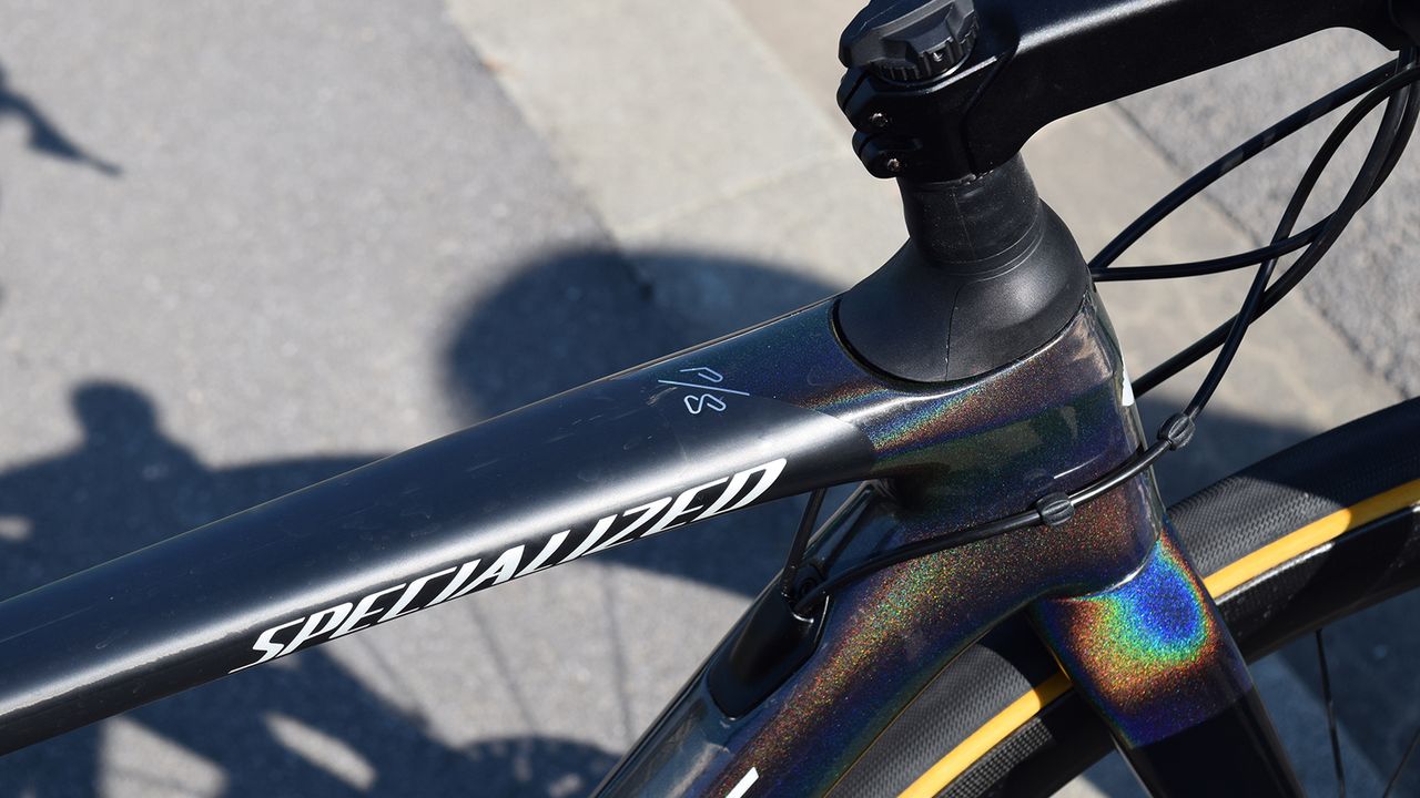 Peter Sagan's initials adorn the top tube