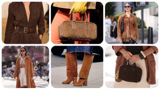 The suede trend on Fall 2024 runways and street style