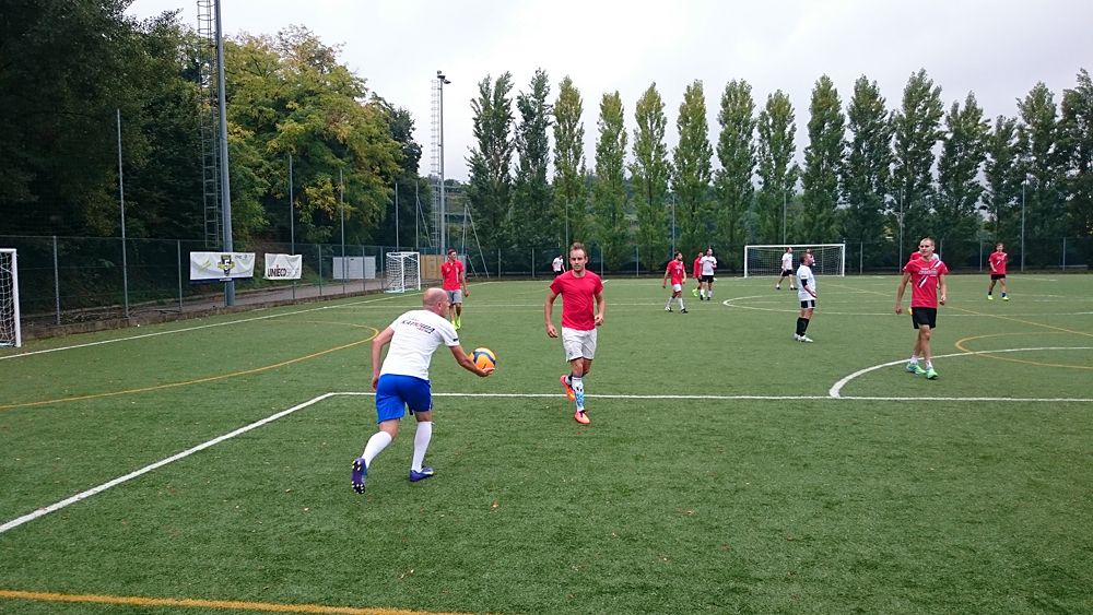 Katusha host their annual team-staff soccer match in Peschiera del Garda, Italy